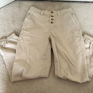 Tan Casual Jogger-Style pants